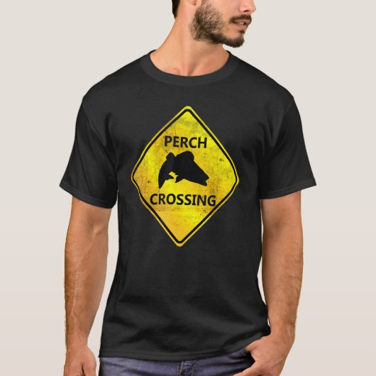 T-shirt Signal d'avertissement de passage de basse pêche à (Devant)