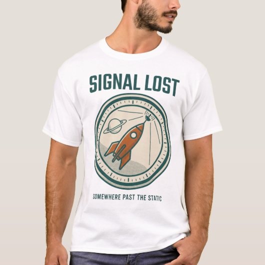 T-shirt Signal Perdu Mission Patch Fusée Rétro (Devant)