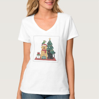 T-shirt Signature Family Pet Christmas Holiday Art Design