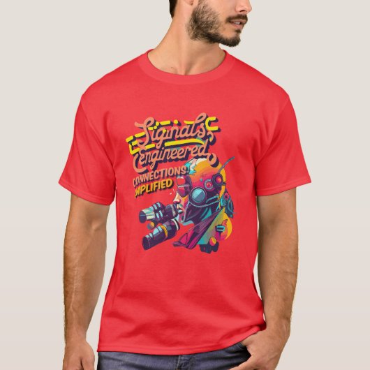 T-shirt Signaux conçus, connexions (Devant)