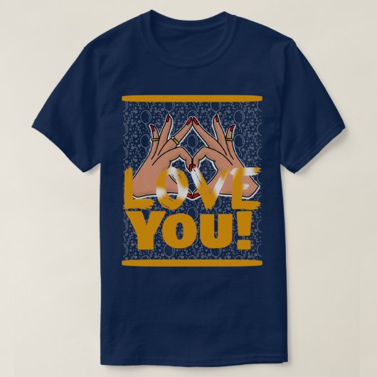 T-shirt signe à main je t'aime (Design devant)
