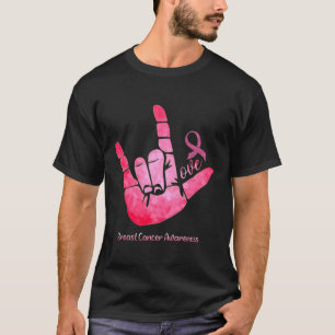 T-shirt Signe ASL Amour Cancer du sein Sensibilisation Rub