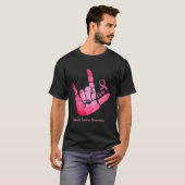 T-shirt Signe ASL Amour Cancer du sein Sensibilisation Rub (Devant entier)