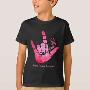 T-shirt Signe ASL Amour Cancer du sein Sensibilisation Rub