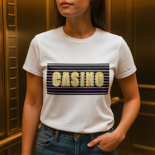 T-shirt Signe Casino avec lettres de points Neon Polka
