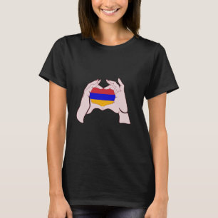 T-shirt Signe de la main de l'Arménie Amour Drapeau arméni