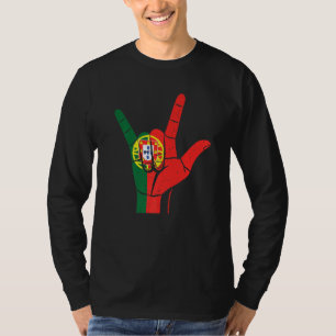T-shirt Signe de la main portugais fier Drapeau du Portuga