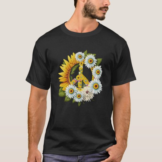 T-shirt SIGNE DE LA PAYE HIppie Daisy Fleur de Tournesol r (Devant)