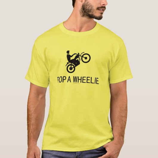 T-shirt Signe de moto - sautez un Wheelie (Devant)