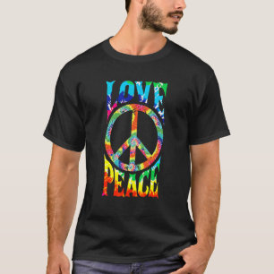 T-shirt Signe de Paix Amour 60s 70s Tie Dye Costume Hippie