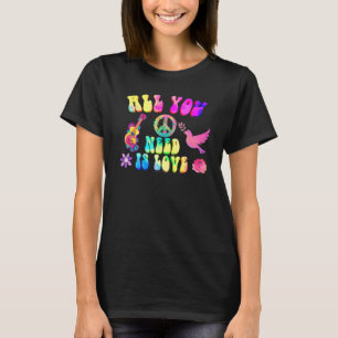 T-shirt SIGNE DE PAIX AMOUR 60s les années 70 Tie Dye Hipp