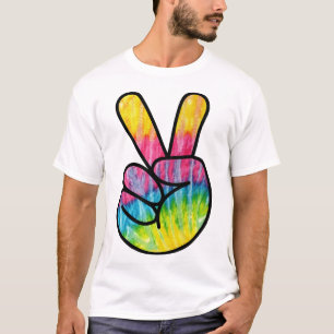 T-shirt Signe de paix arc-en-ciel