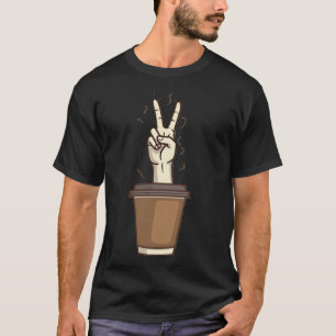 T-shirt Signe de paix au café Positivité de la caféine m