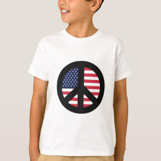 T-shirt Signe de paix avec le drapeau américain