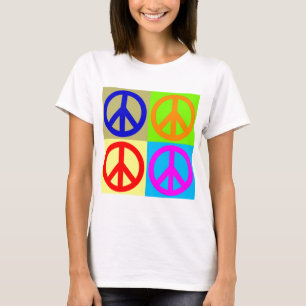 T-shirt Signe de paix d'art de bruit de quatre couleurs