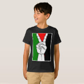 T-SHIRT SIGNE DE PAIX DE DRAPEAU DE LA PALESTINE (Devant entier)