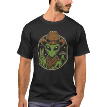 Signe de paix de l'alien cowboy rétro de l'espace