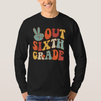 T-shirt Signe de paix dehors sixième année super dernier j