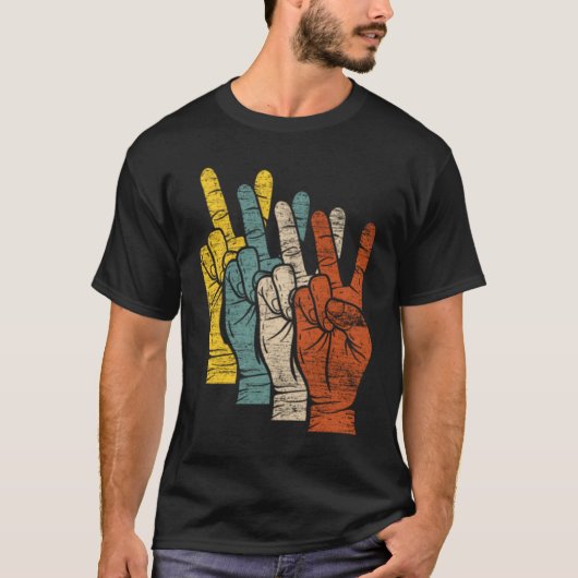 T-shirt Signe de paix mains (Devant)