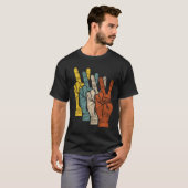 T-shirt Signe de paix mains (Devant entier)