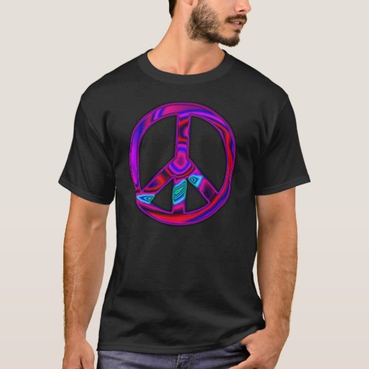 T-Shirt Signe de Paix Psychedelique (Devant)