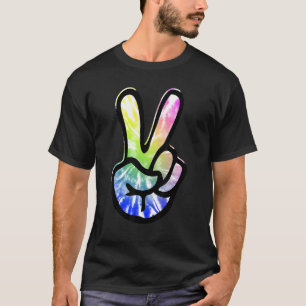 T-shirt Signe de paix Tie Dye 60s 70s Hippie