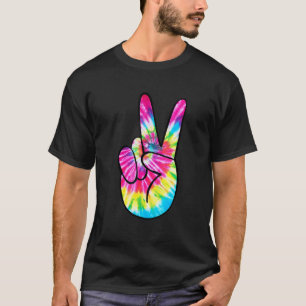 T-shirt Signe de paix Tie Dye à la main Hippies V 5