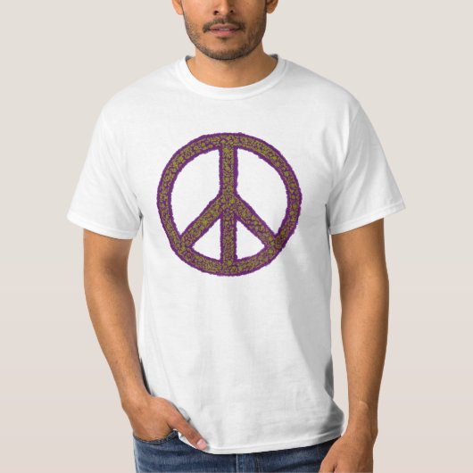 T-shirt Signe de paix violet (Devant)