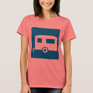 T-shirt Signe de route de camping de remorque