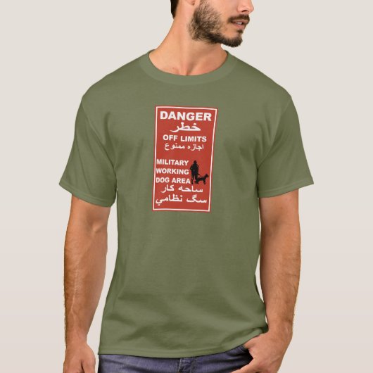 T-shirt Signe d'interdit de danger, Afghanistan (Devant)