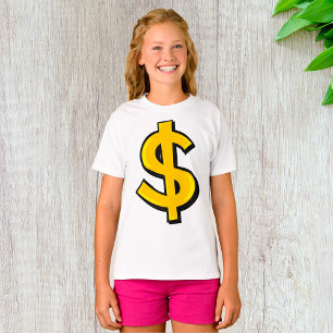 T-shirt Signe Dollar Or Gras Symbole Monétaire Jaune
