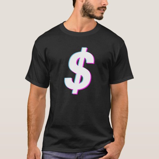 T-shirt Signe Dollar Vaporwave Glitch esthétique (Devant)