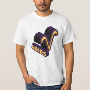 T-shirt Signe du zodiaque Bélier et design de texte
