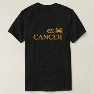 T-shirt Signe du zodiaque Cancer élégant en feuille d'or