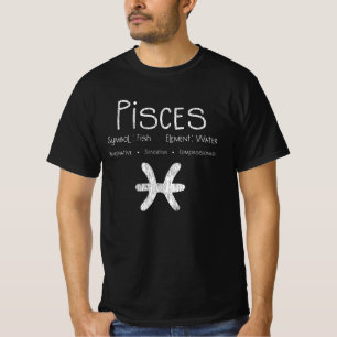 T-shirt Signe du zodiaque Poissons Rétro Poisson Eau Cadea