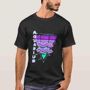 T-shirt Signe du zodiaque Verseau esthétique Vaporwave 80s