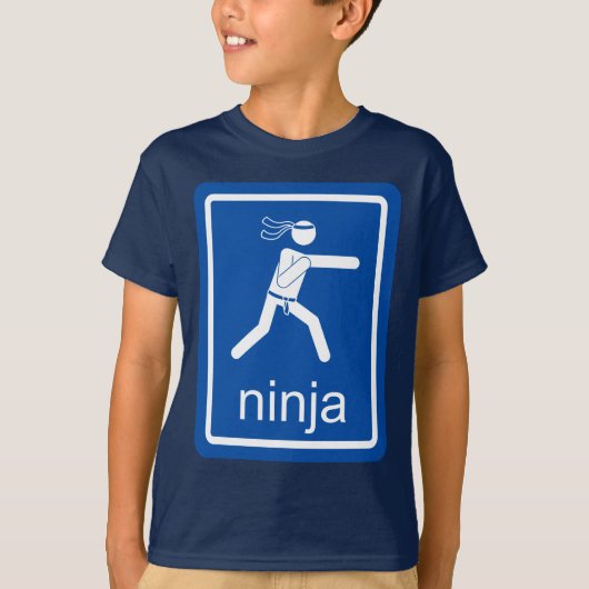 T-shirt signe d'universel de ninja (Devant)