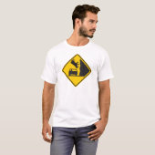 T-shirt Signe en baisse de route de zone de vache (Devant entier)