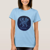 T-shirt Signe Gemini Constellation et Zodiaque avec étoile (Devant)