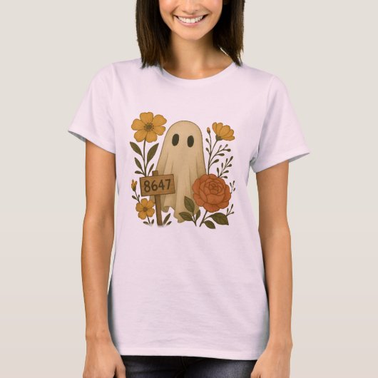 T-shirt Signe Ghost 8647 Subtle Anti-Trump Floral Hallowee (Devant)