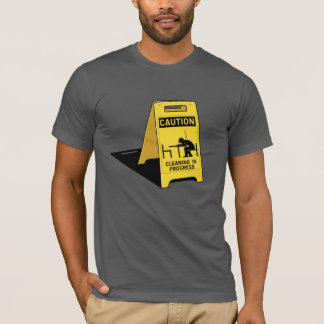 T-shirt Signe humide de plancher de précaution de la