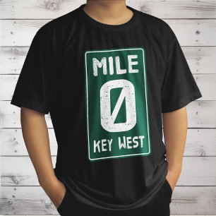 T-shirt SIGNE Mile 0 Key West Florida Vintage Road
