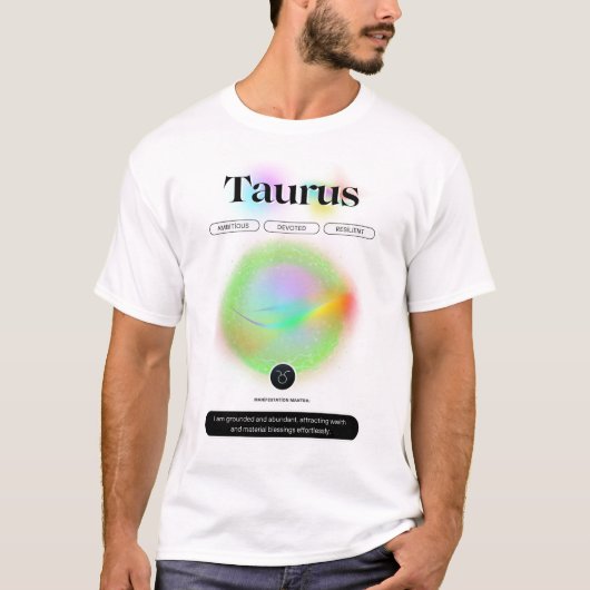 T-shirt Signe moderne Zodiac Taurus Citation Élément Terre (Devant)