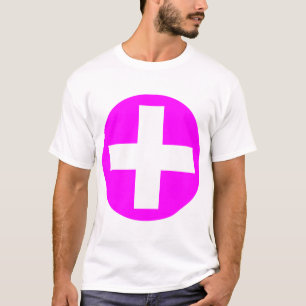 T-shirt Signe Plus blanc avec Magenta