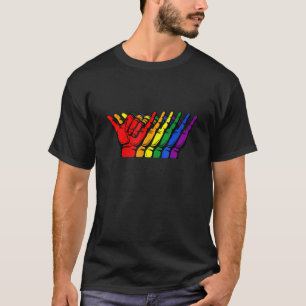 T-shirt Signe Shaka Lgbt Bisexual Pride Mois Lgbt Drapeau