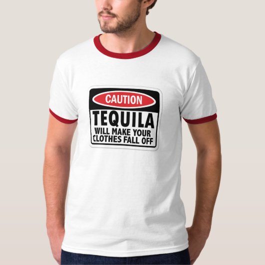 T-shirt Signe vintage de précaution de tequila (Devant)