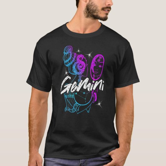 T-shirt SIGNE Zodiaque Gemini Belle Fille Née En Mai Juin (Devant)
