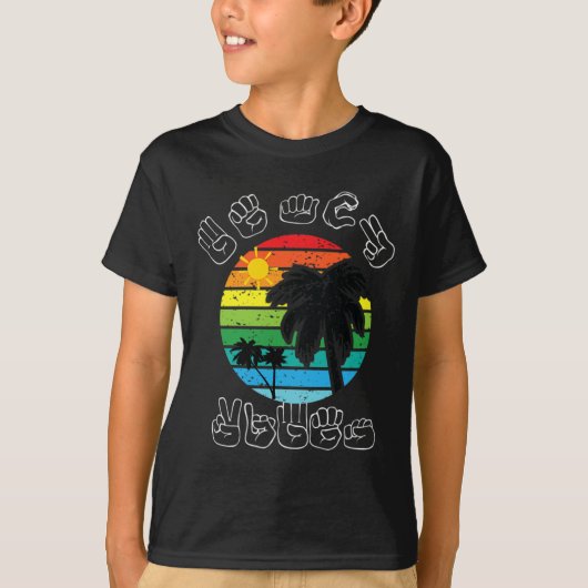 T-shirt Signer ASL Langue des Signes Vêtements Plage Sourd (Devant)