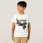 T-shirt Signes de paix de tennis remplis (Devant entier)
