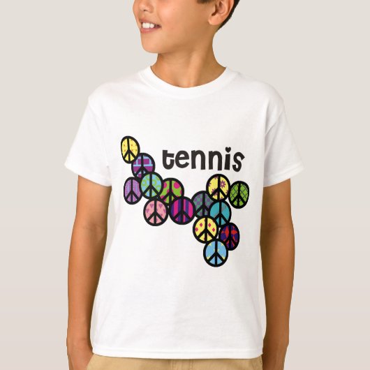 T-shirt Signes de paix de tennis remplis (Devant)
